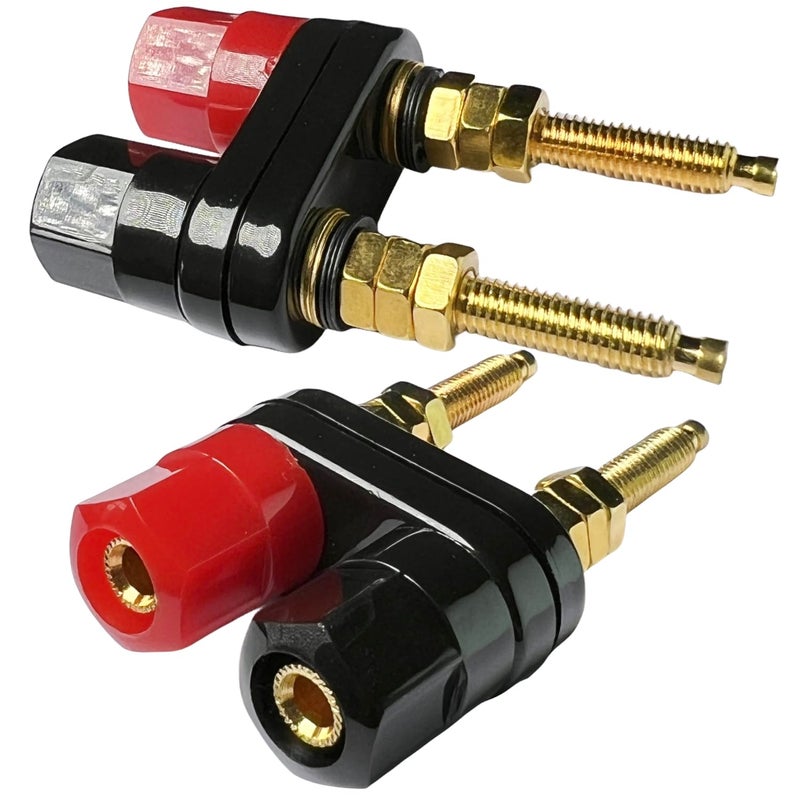 CESS Dual Binding Post Terminal - Amplifier/Speaker/Power Cable Connector - Banana Jack Socket - Length 2.3" (2 Pack) - Image 1